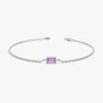 14K Solid Gold Amethyst Birthstone Bracelet - Image 2