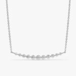 Ascending Curved Diamond Bar Necklace - Image 2