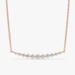 Ascending Curved Diamond Bar Necklace - Image 3