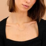 Ascending Curved Diamond Bar Necklace - Image 6