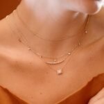 Ascending Curved Diamond Bar Necklace - Image 5