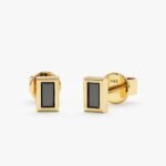 Baguette Black Natural Diamond Studs