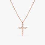 Bezel Diamond Cross Necklace - Image 3