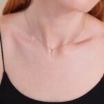 Bezel Diamond Cross Necklace - Image 4