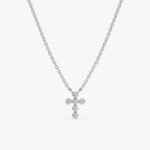 Bezel Natural Diamond Mini Cross Necklace - Image 3