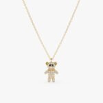 Black & White Diamond Teddy Bear Necklace - Image 3