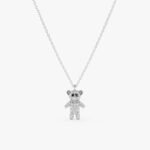 Black & White Diamond Teddy Bear Necklace - Image 2