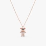 Black & White Diamond Teddy Bear Necklace - Image 4