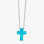Blue Opal Cross Necklace - Image 2