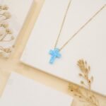 Blue Opal Cross Necklace - Image 4