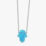 Blue Opal Hamsa Necklace - Image 4