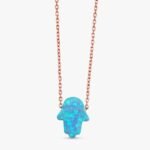 Blue Opal Hamsa Necklace - Image 3
