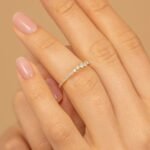 14K Solid Gold Cluster Natural Diamond Stacking Ring - Image 3