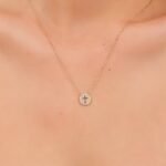 Cross Cutout Natural Diamond Disc Necklace - Image 3
