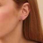 Cuban Chain Dropdown Natural Diamond Studs - Image 4