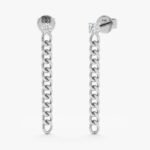 Cuban Chain Dropdown Natural Diamond Studs - Image 2