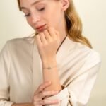 18k Solid Gold Diamond & Sapphire Lucky Eye Bracelet - Image 3