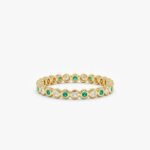 Alternating Emerald Diamond Eternity Band