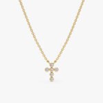 Bezel Diamond Mini Cross Necklace