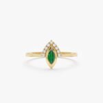 Diamond and Marquise Emerald Ring