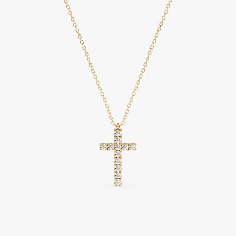 Diamond Paved Cross Necklace