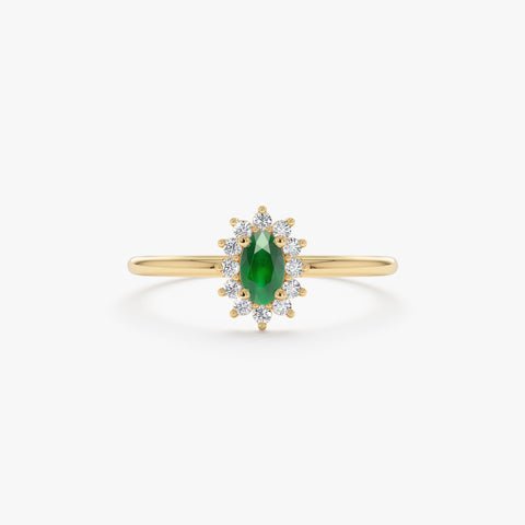 Emerald and Diamond Engagement Ring