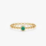 Emerald Chain Ring