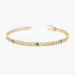 Emerald Cuban Chain Station Bracelet
