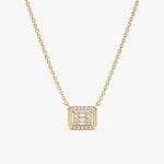 Geometric Baguette Diamond Necklace