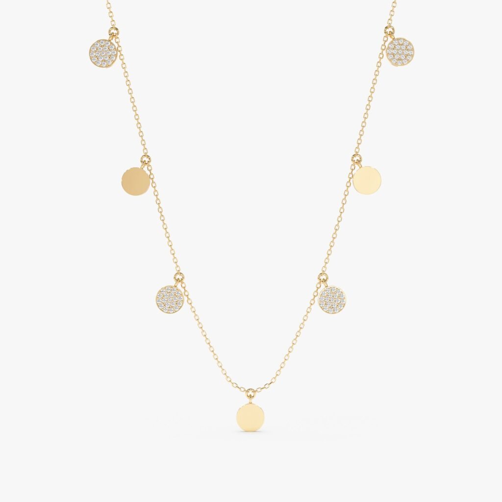 Mixed Coin Drop Necklace