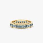 Natural Blue Topaz Eternity Ring