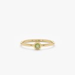 Natural Peridot Bezel Ring