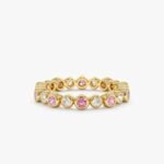 Pink Sapphire and Diamond Eternity Band
