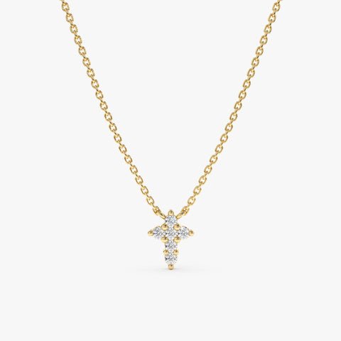 Pointed Diamond Cross Necklace