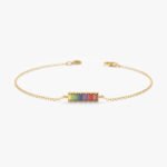 Rainbow Sapphire Bar Bracelet