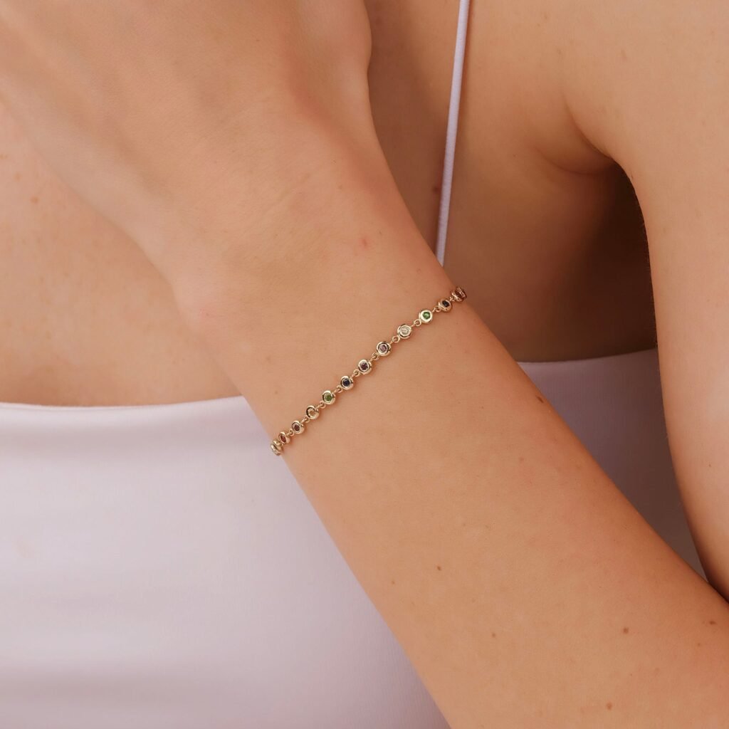 Rainbow Sapphire Eternity Bracelet