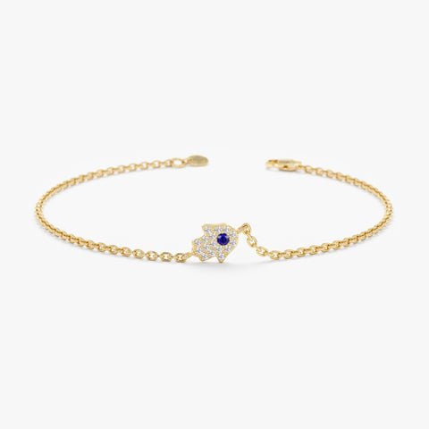 Sapphire and Diamond Hamsa Bracelet