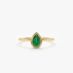 Single Pear-Cut Emerald Ring