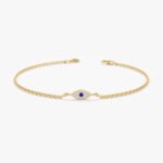 Single Sapphire Diamond Eye Bracelet