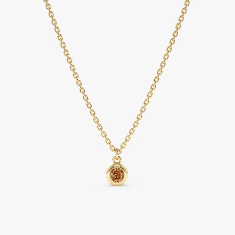 Solitaire Citrine Pendant Necklace