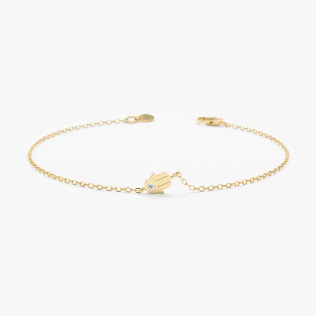 Solitaire Diamond Hamsa Bracelet