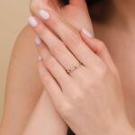 14K Solid Gold Diamond and Round Bezel Emerald Ring - Image 5