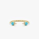Diamond and Turquoise Open Ring