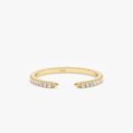 14K Solid Gold Natural Diamond Claw Ring