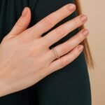 18K Solid Gold Natural Diamond Crossover Gold Ring - Image 3