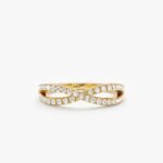 Diamond Crossover Gold Ring