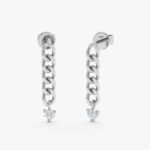 Natural Diamond Drop Cuban Chain Studs - Image 2