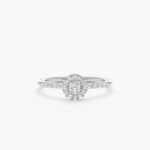 Moissanite Diamond Halo Engagement Ring - Image 2