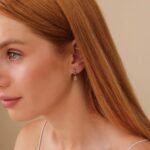 Natural Diamond Initial Charm Huggies - Image 3