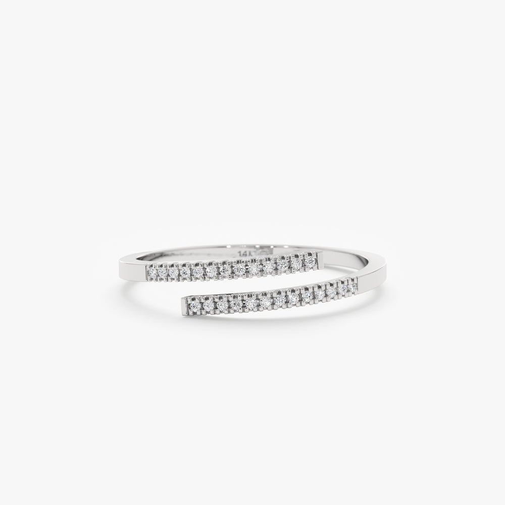 Diamond Spiral Open Ring